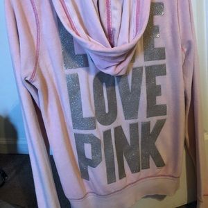 Victoria’s Secret Pink Velvet ZIP Up Hoodie